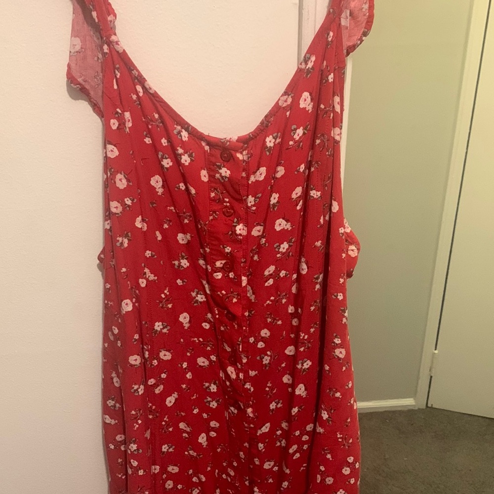 Red floral dress